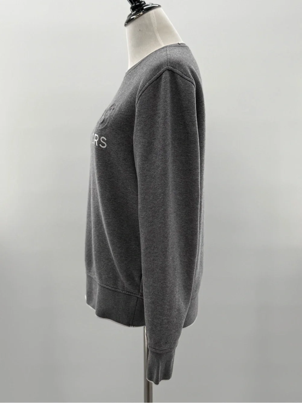 Michael Kors Logo Sweatshirt Gray Fleece Lined Pullover Crewneck Medium